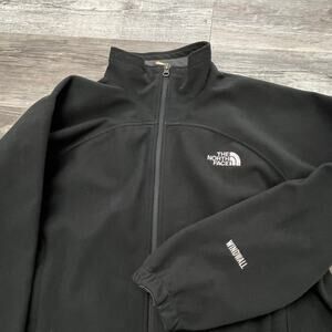 The North‎ Face Black White Mens L Spell Out Logo Urban Mock Neck Outdoor Jacket